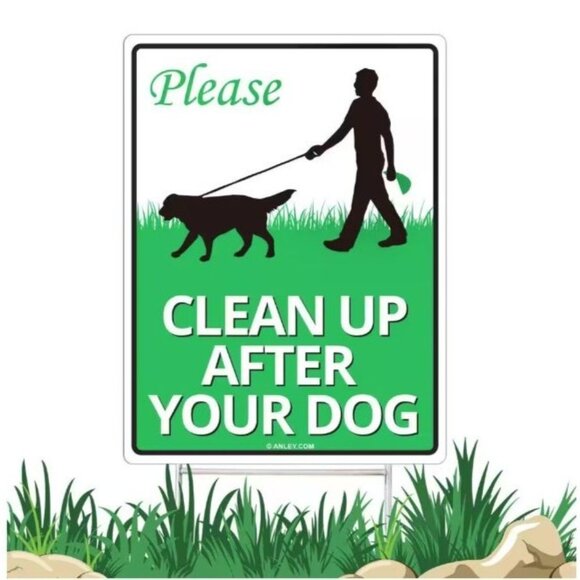 Anley Yard Sign "Please Clean Up After Your Dog" Lawn Signs 12 in. x 9 in. - Picture 6 of 6